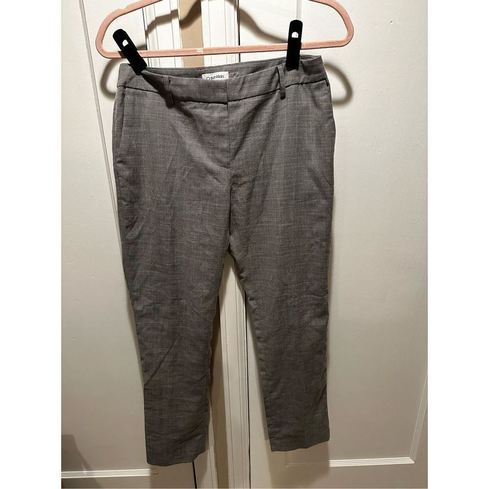 Calvin Klein Modern Essential Ankle Dress Pants Suit Separates in Heathered Grey